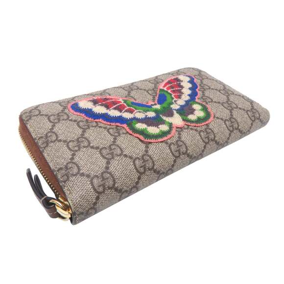 Gucci Women's Zip-Around Long Wallet 456863 GG Supreme Beige - Picture 3 of 9